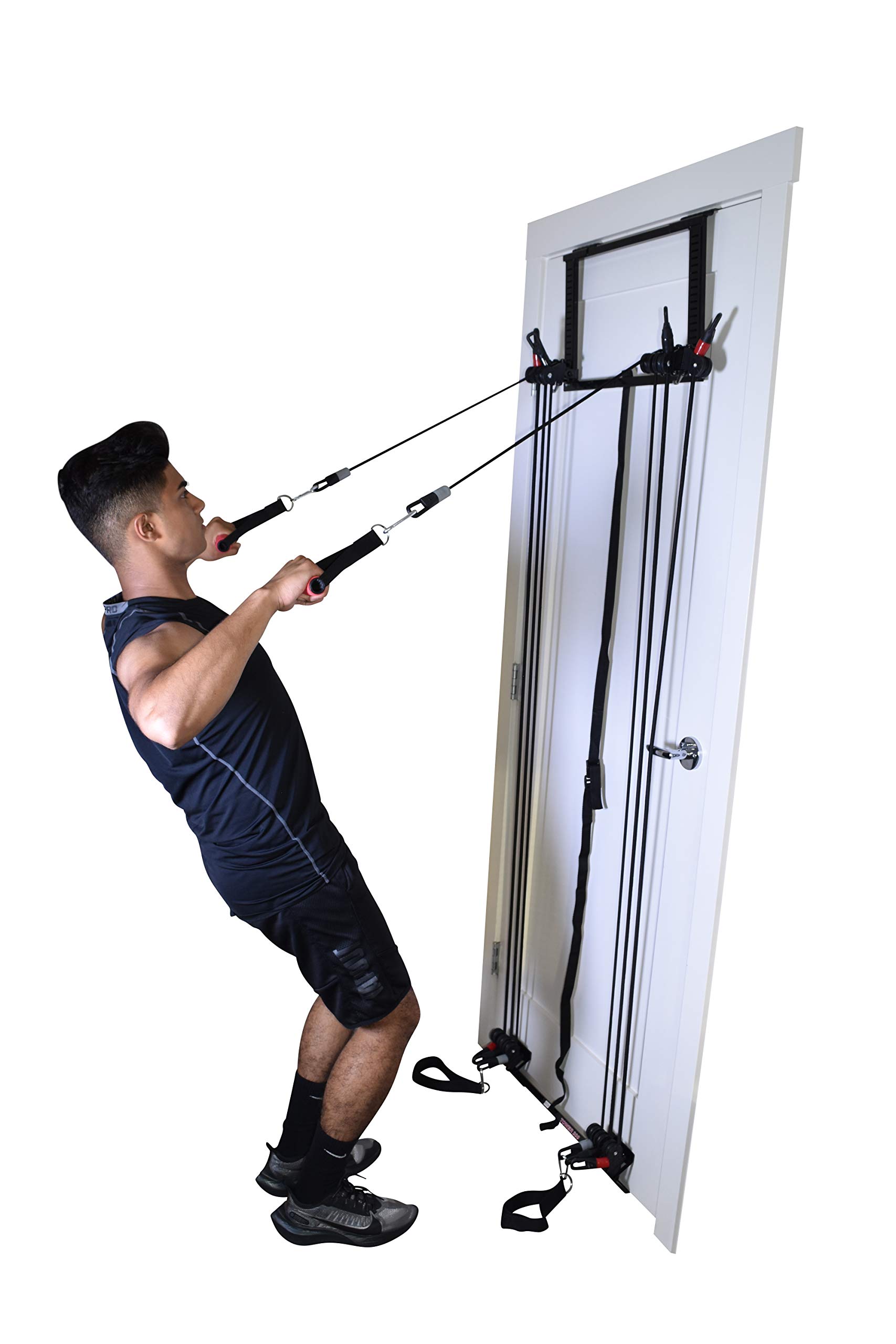 Complete Home Gym Resistance Bands Set with 2 Handles, 2 Ankle Straps & Straight Bar - Full Body Workout Equipment for Strength Training, Yoga & Fitness - Perfect for Door Gym Exercises & Home Workouts