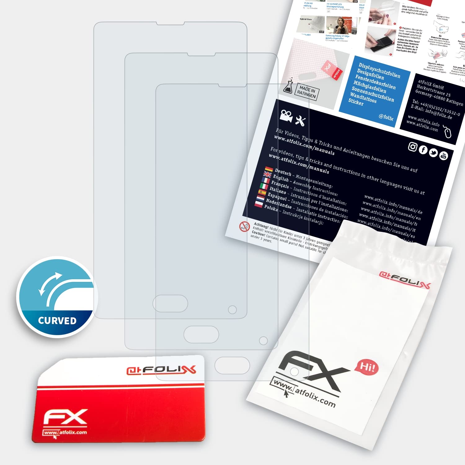 Doogee Mix Screen Protector - 3 Pack Ultra Clear Flexible HD Film for Scratch & Impact Protection - Perfect for Work, Travel & Outdoor Activities