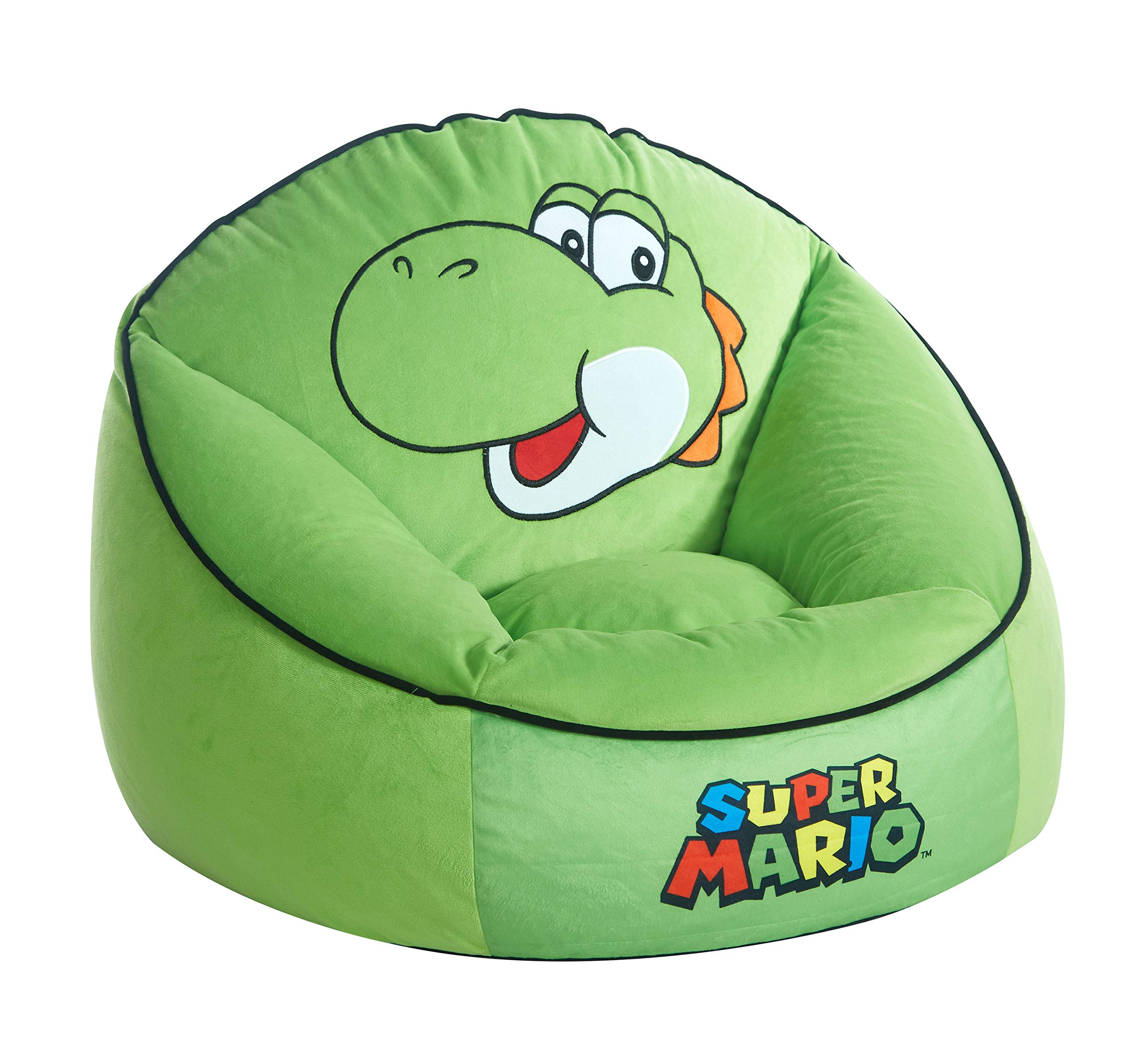 Idea Nuova Nintendo Super Mario Yoshi Micromink Bean Bag Chair - Soft Plush Gaming Seat for Kids & Teens - Perfect for Bedrooms, Game Rooms & Movie Nights