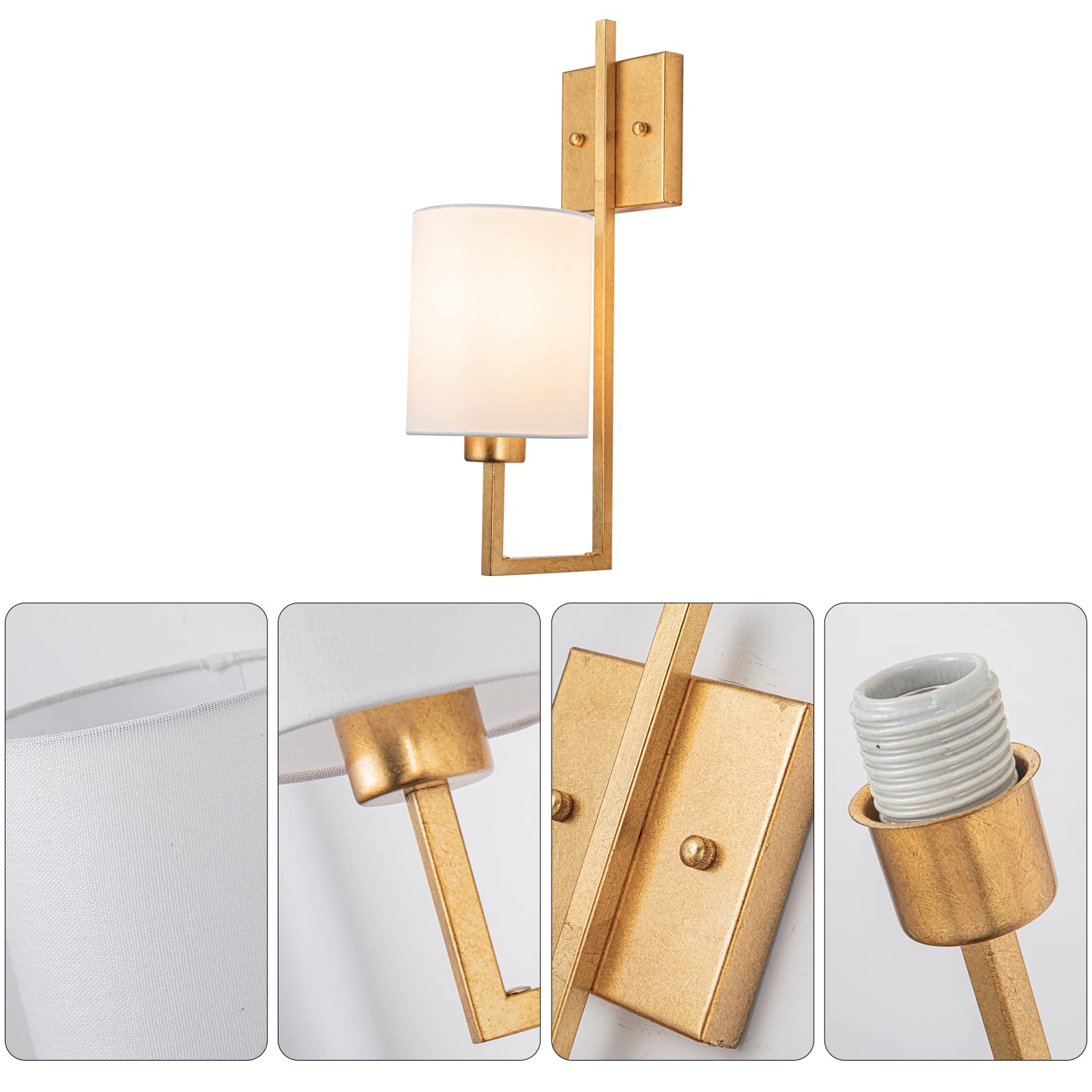 Gold Wall Sconce Light Fixture - Elegant Transitional Lighting for Dining Room, Kitchen, Bedroom & Living Room - Gold Bathroom Wall Light - Perfect for Ambient Lighting and Home Decor (1 Sconce)