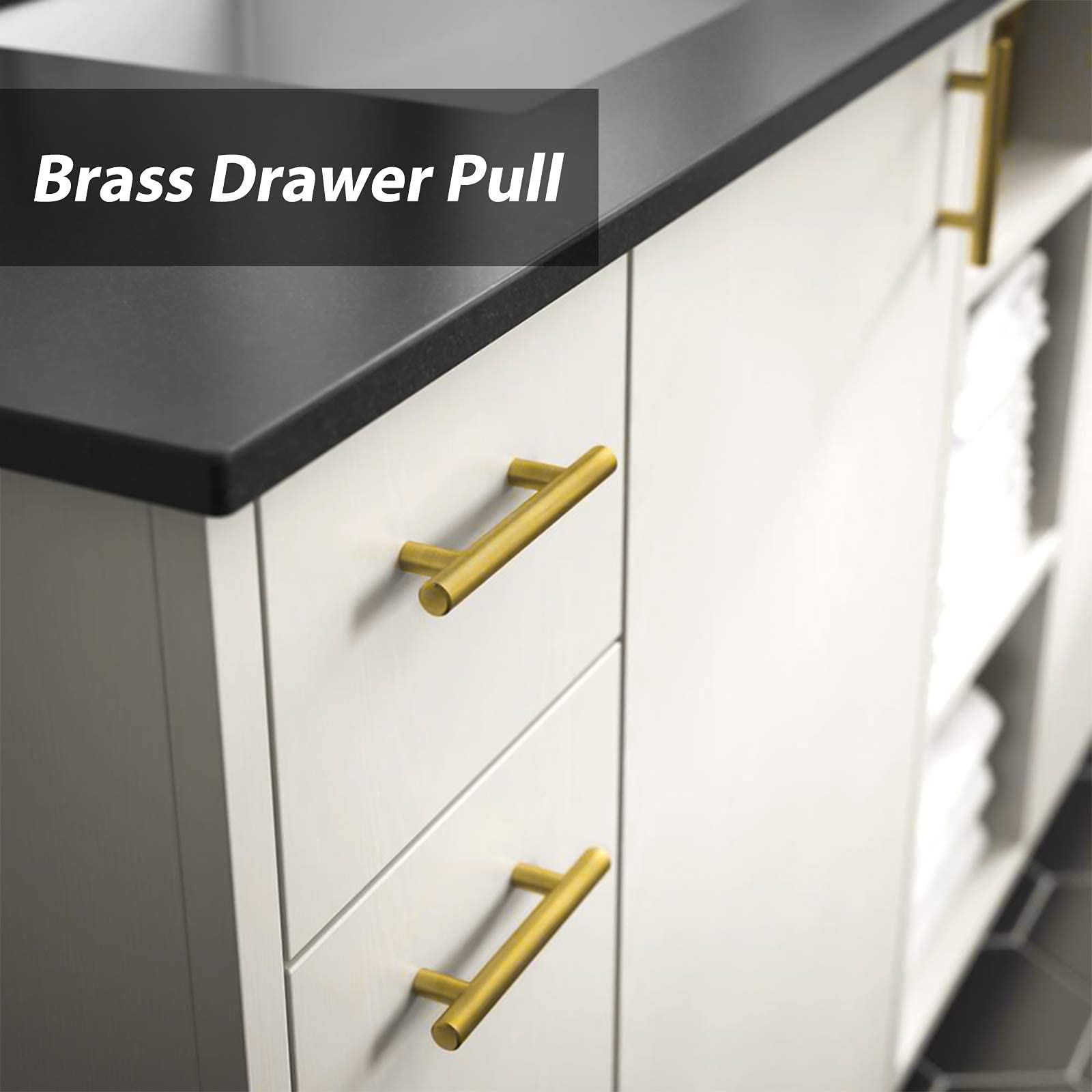 30 Pack 3 Inch Brushed Gold Cabinet Handles - Elegant Drawer Pulls for Kitchen Cabinets, Dressers & Cupboards | Durable Brushed Brass Hardware for Home & Office Furniture Upgrade