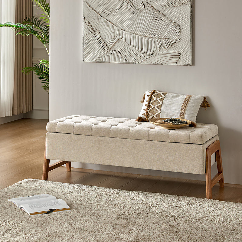 Salina Mid-Century Modern Inspired Storage Bench - Stylish Entryway & Living Room Seating with Hidden Storage - Perfect for Small Spaces & Home Organization