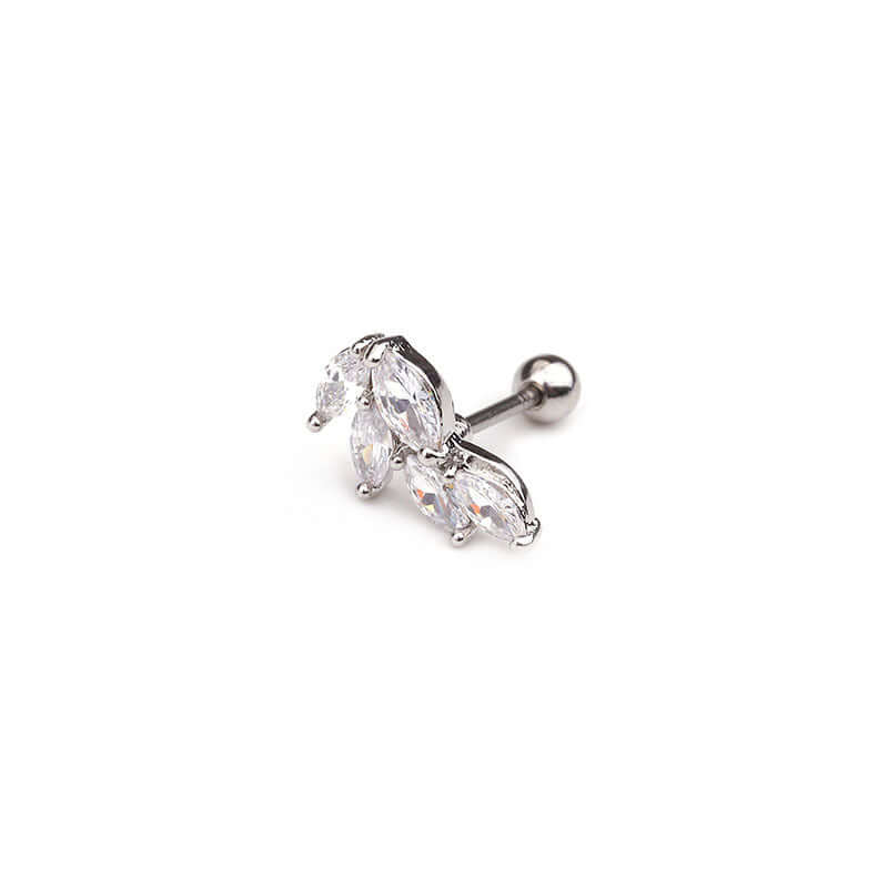 20G Cartilage Tiny Silver Stud Earrings with Leaf Design - Minimalist Dainty Jewelry for Women | Perfect for Everyday Wear, Gifts & Special Occasions | HSPJ1924