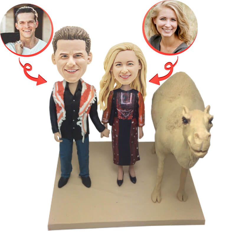Custom Desert Wedding Bobbleheads - Personalized Couple Figurines for Beach & Destination Weddings - Perfect Wedding Cake Topper, Anniversary Gift & Home Decor