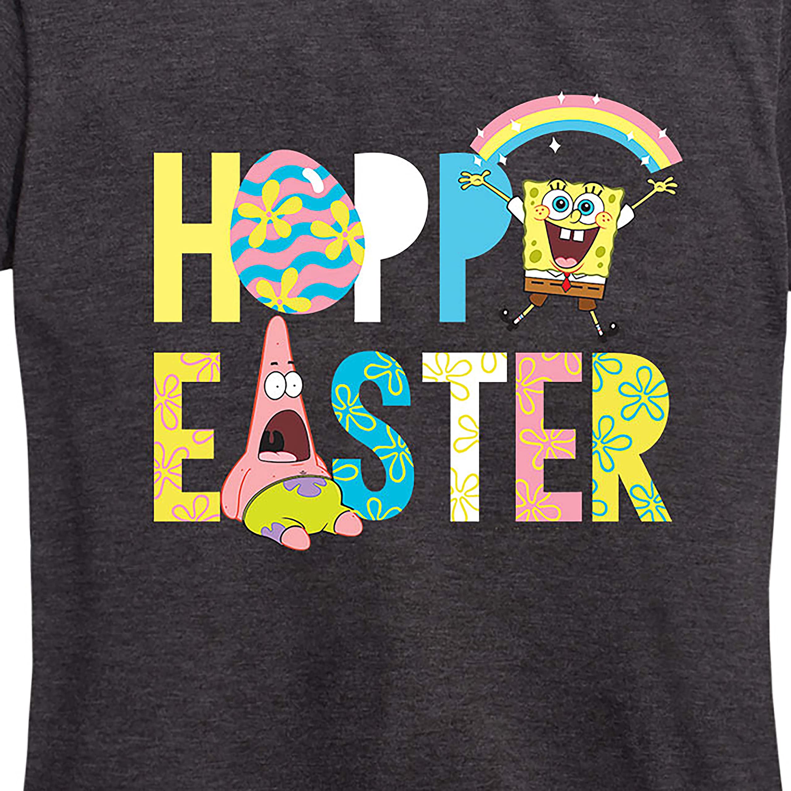 HYBRID APPAREL Spongebob Squarepants Easter Graphic T-Shirt for Women - Funny Cartoon Short Sleeve Tee - Perfect for Easter Celebrations, Cosplay & Casual Wear
