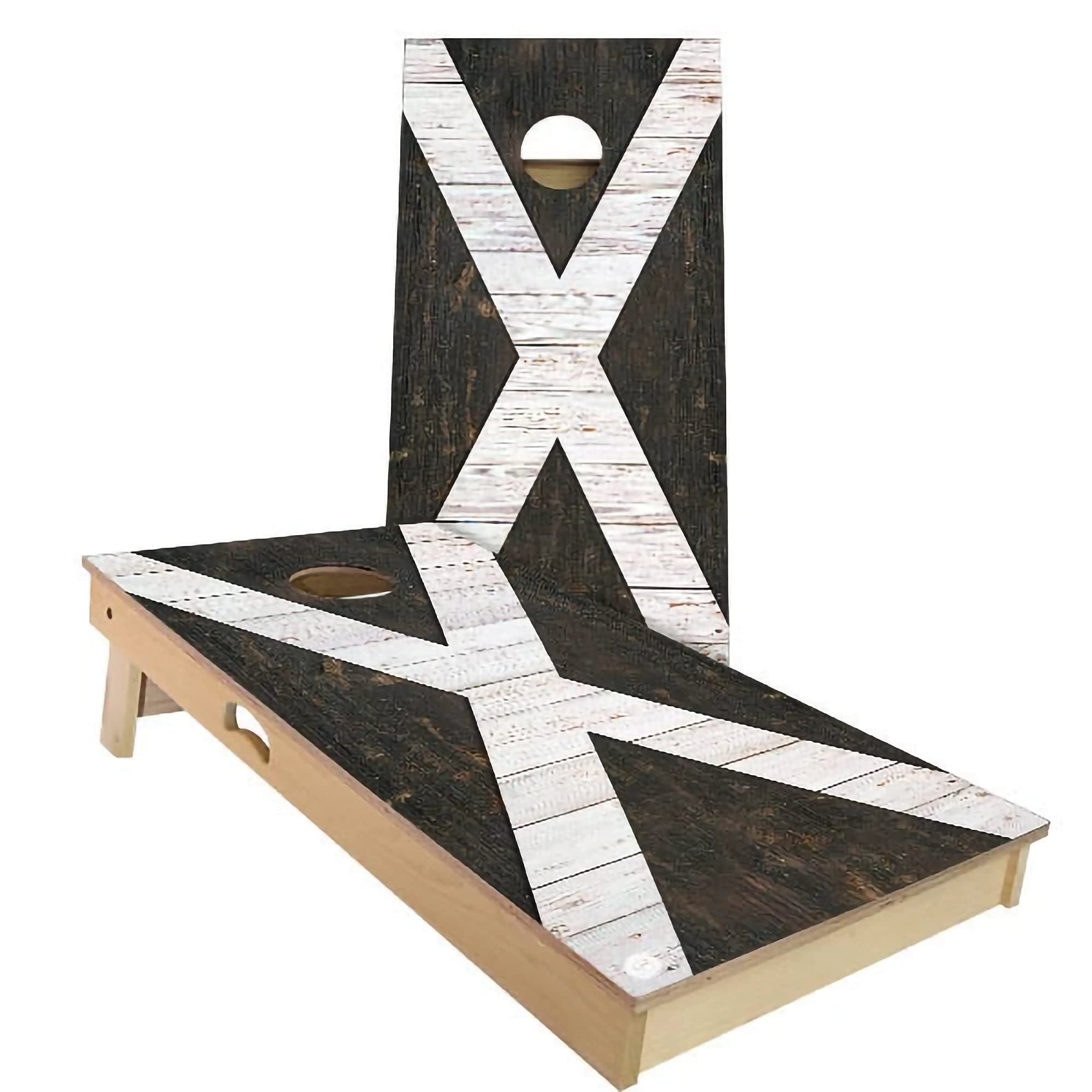 Skip's Garage Scotland Flag Rustic Cornhole Board Set - Custom Size & Accessories - 2 Boards & 8 Bags Included - Perfect for Backyard Parties, Tailgating & Outdoor Games
