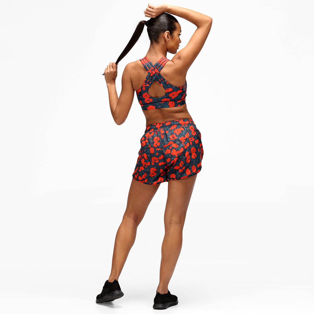 Poppy Field Loose Fit Workout Shorts for Women - Comfortable Yoga Running Gym Athletic Shorts - Perfect for Yoga, Running, and Gym Workouts