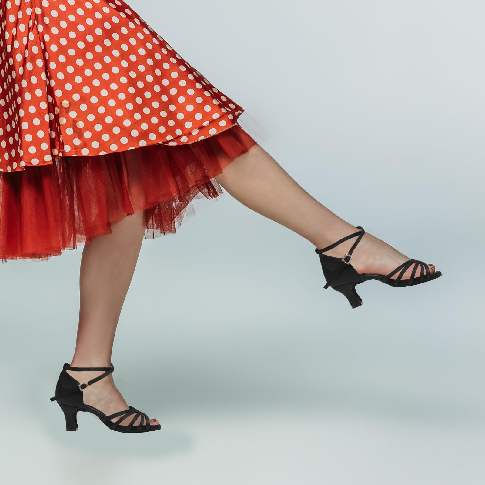 Women's Ballroom & Latin Dance Shoes - Elegant Salsa Heels, 1920s Character Pumps for Adult Dancers, Perfect for Performances, Practice, and Social Dancing