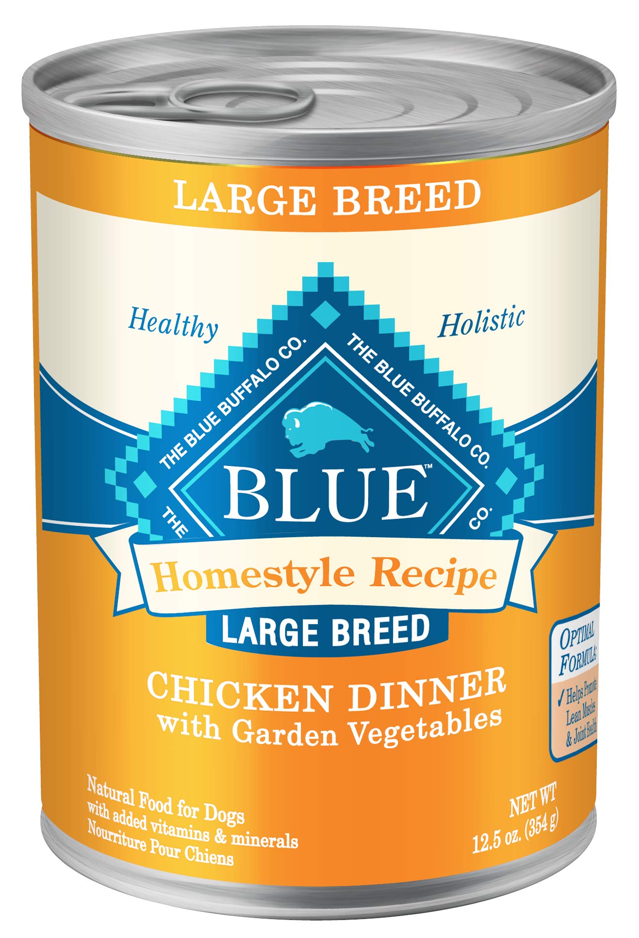Blue Buffalo Homestyle Recipe Large Breed Adult Wet Dog Food - Natural Chicken & Garden Vegetables - 12.5oz Cans (Pack of 12) | High Protein Meal for Active Dogs, Perfect for Daily Feeding & Training Rewards