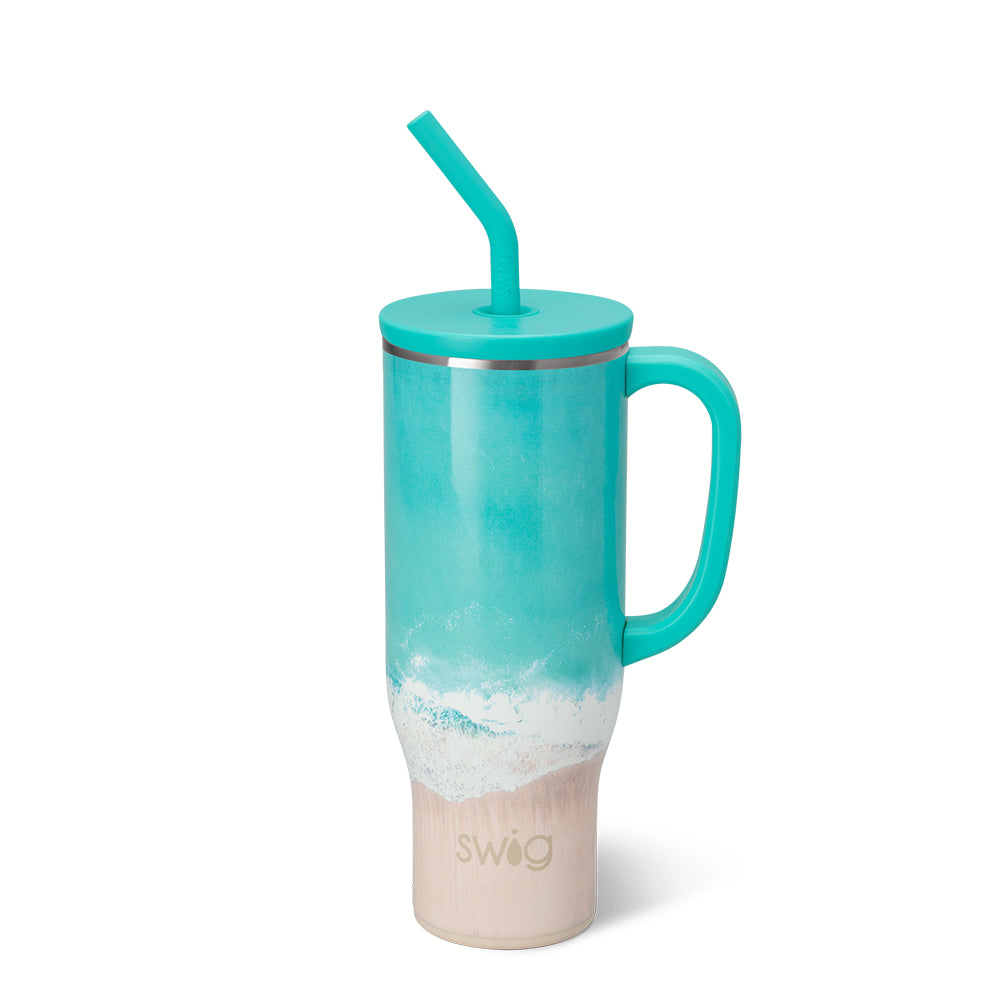 High Tide Mega Mug 30oz - Large Insulated Stainless Steel Tumbler with Lid & Straw - Perfect for Coffee, Tea, Cold Drinks - Ideal for Office, Travel, Camping & Outdoor Activities
