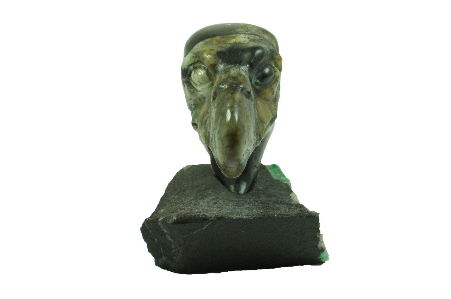 Hand-Carved Colombian Emerald Eagle in Natural Matrix - Rare Gemstone Jewelry for Collectors & Gifts | Perfect for Home Decor, Spiritual Altars & Unique Jewelry Making