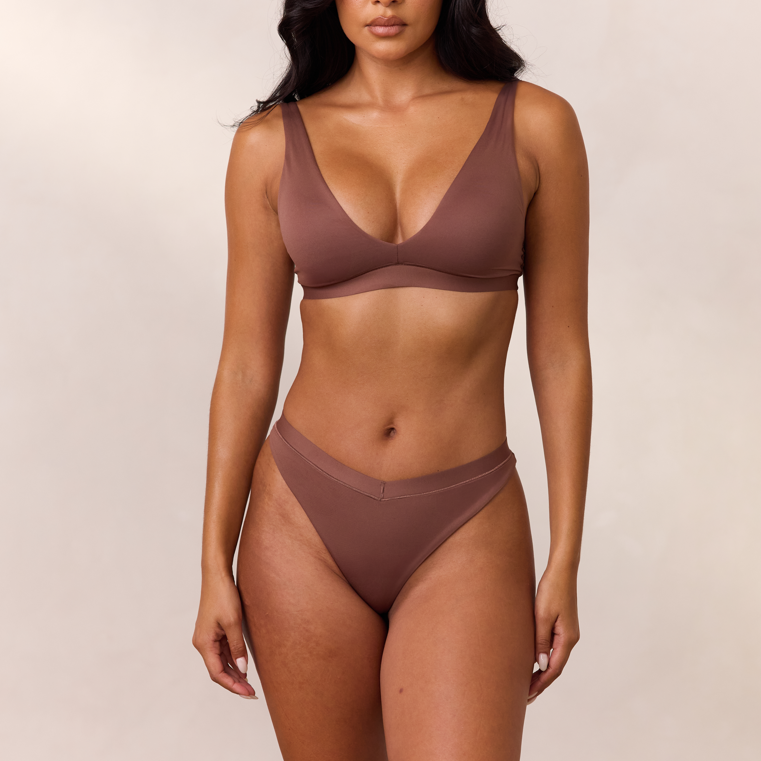 Everyday Comfort Triangle Bra - Soft Wireless Bralette for Women, Lightweight & Breathable, Nutmeg Color - Perfect for Yoga, Lounge & Sleep