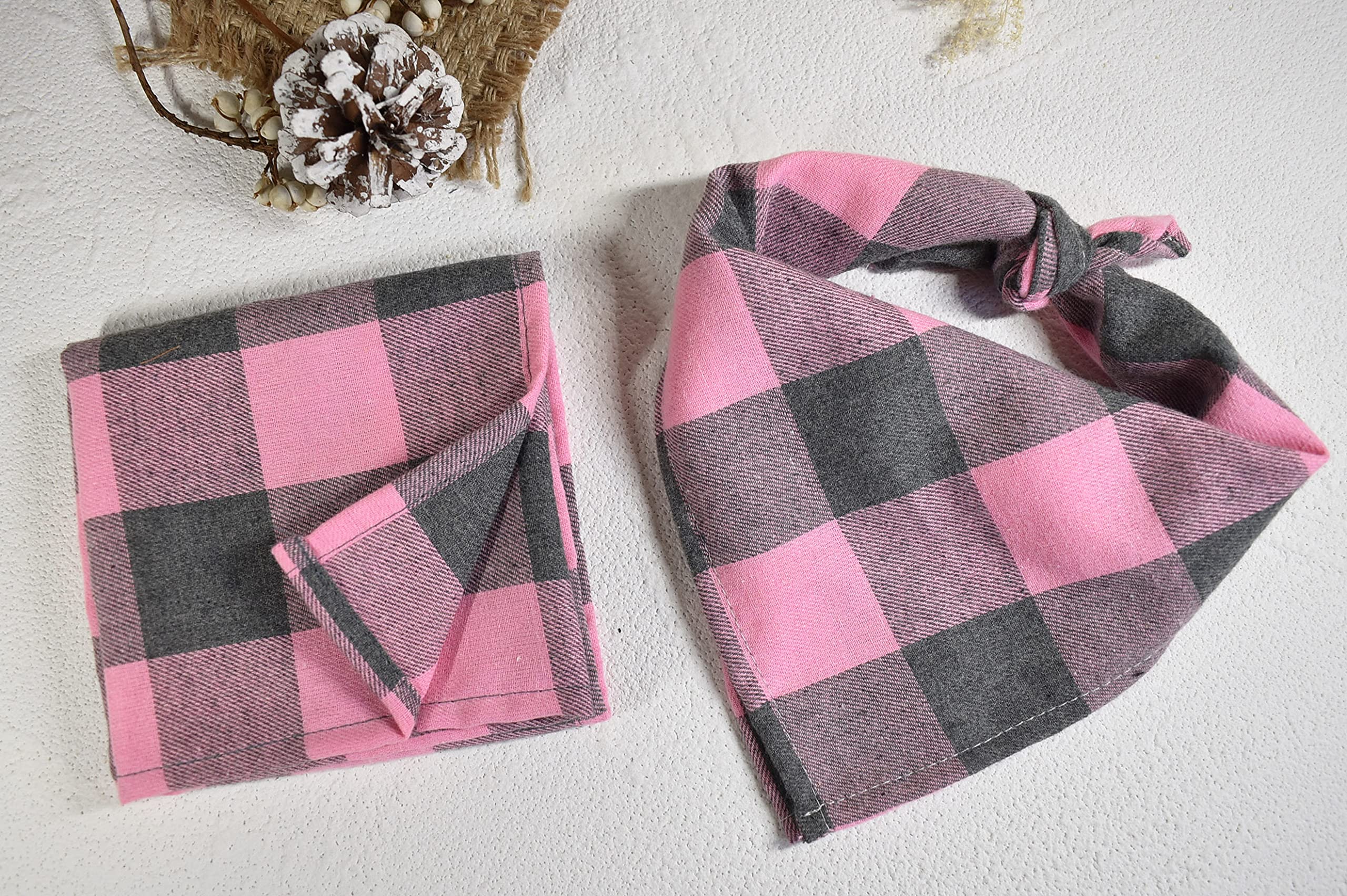Bubblepup Plaid Dog Bandana - Soft Cotton Pet Bandana for Small, Medium & Large Dogs - Adjustable Dog Scarf & Triangle Bib - Perfect for Daily Walks, Pet Photos & Special Occasions