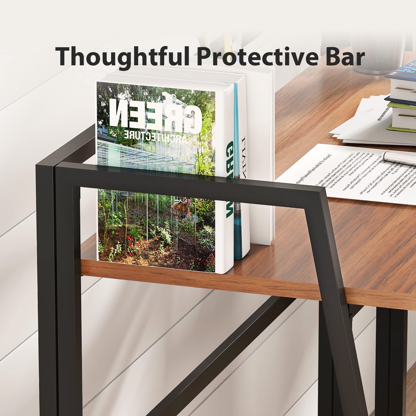Eureka Ergonomic 41 Inch Foldable Computer Desk - Compact Folding Table for Home Office, Study & Small Spaces | Free Assembly, Walnut Finish | Perfect for Remote Work, Gaming & Writing
