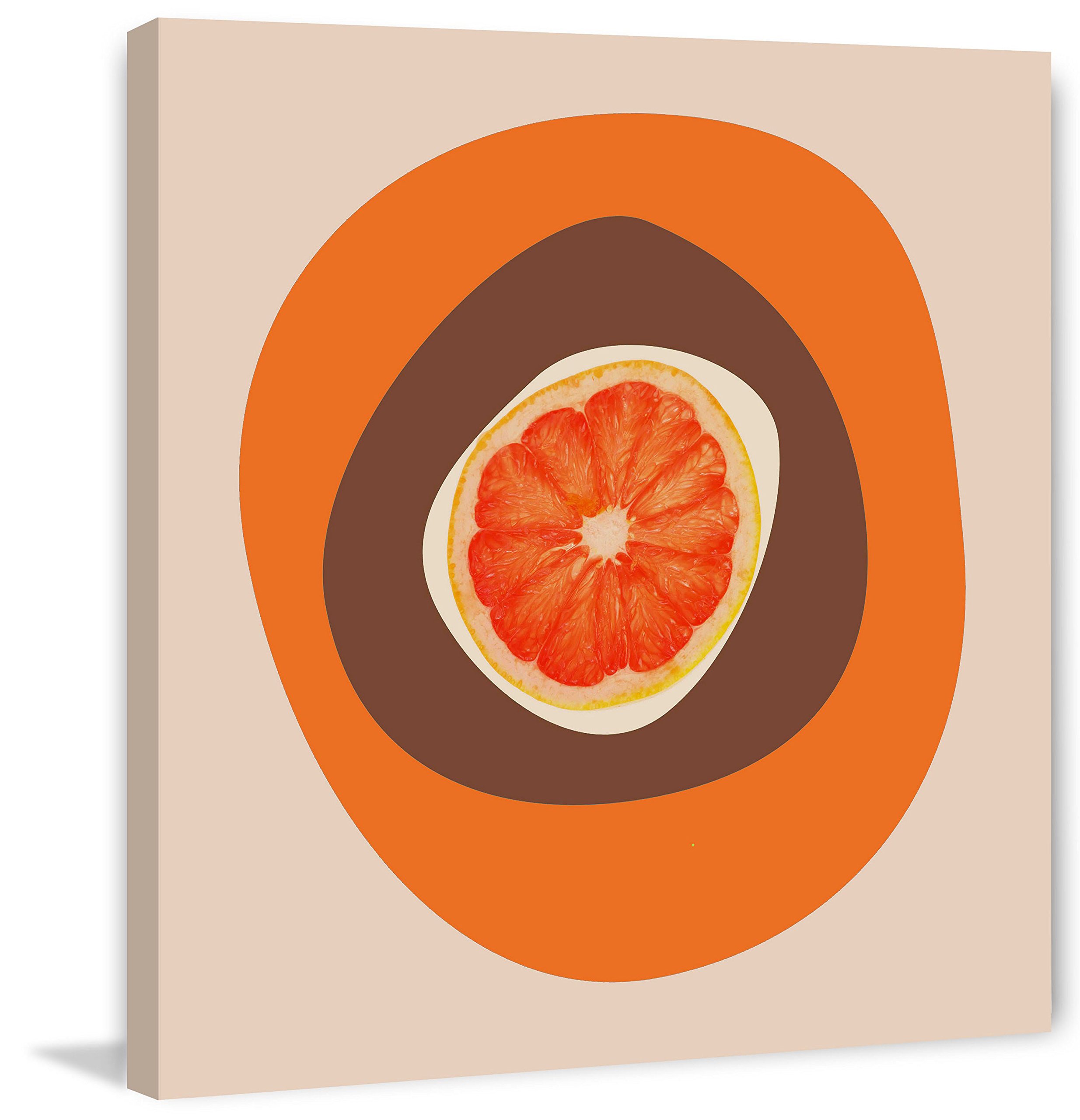 September Orange Abstract Painting Print on Wrapped Canvas - 24