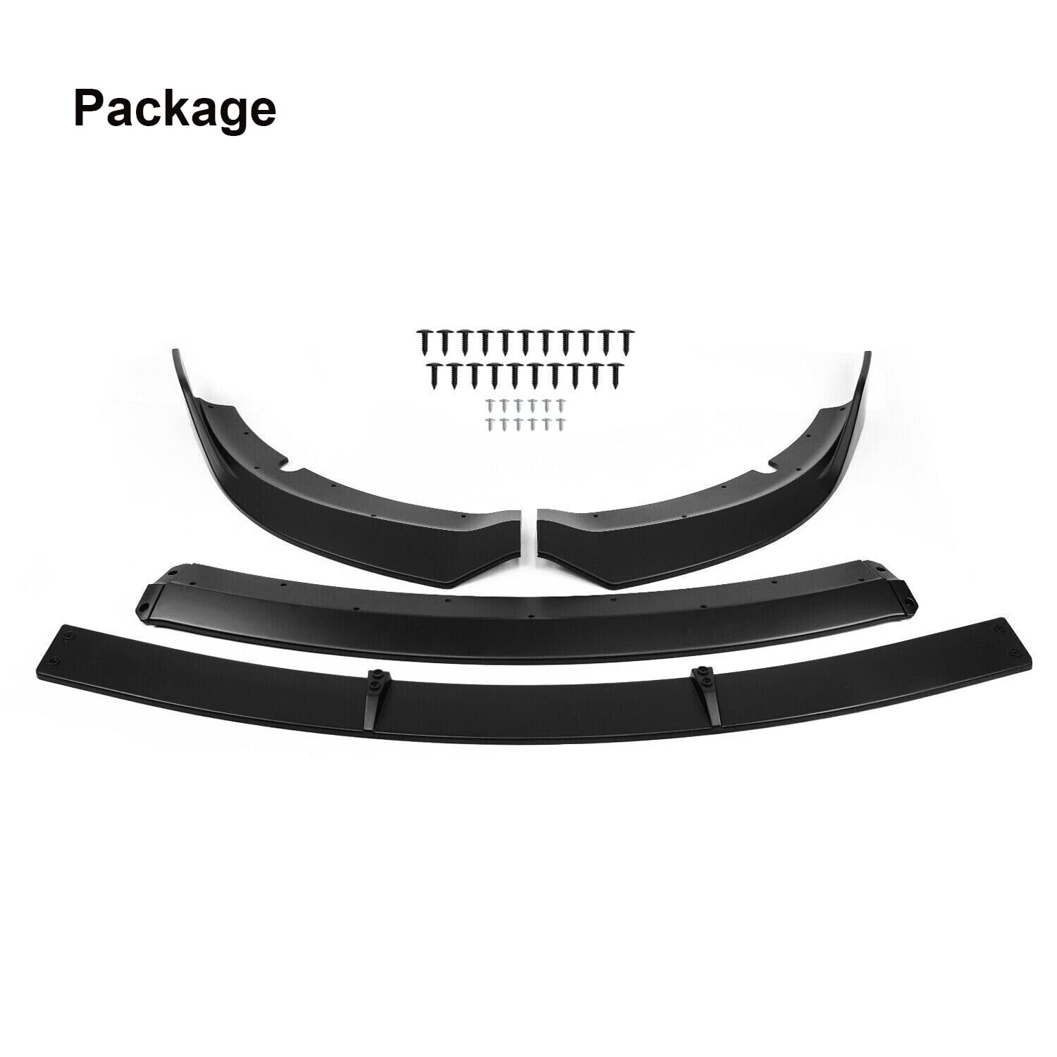 4 PCS Front Bumper Lip Spoiler Splitter for Dodge Charger SRT 2015-2021 - Glossy Black Car Body Kit - Enhance Style & Aerodynamics for Street Racing & Car Shows