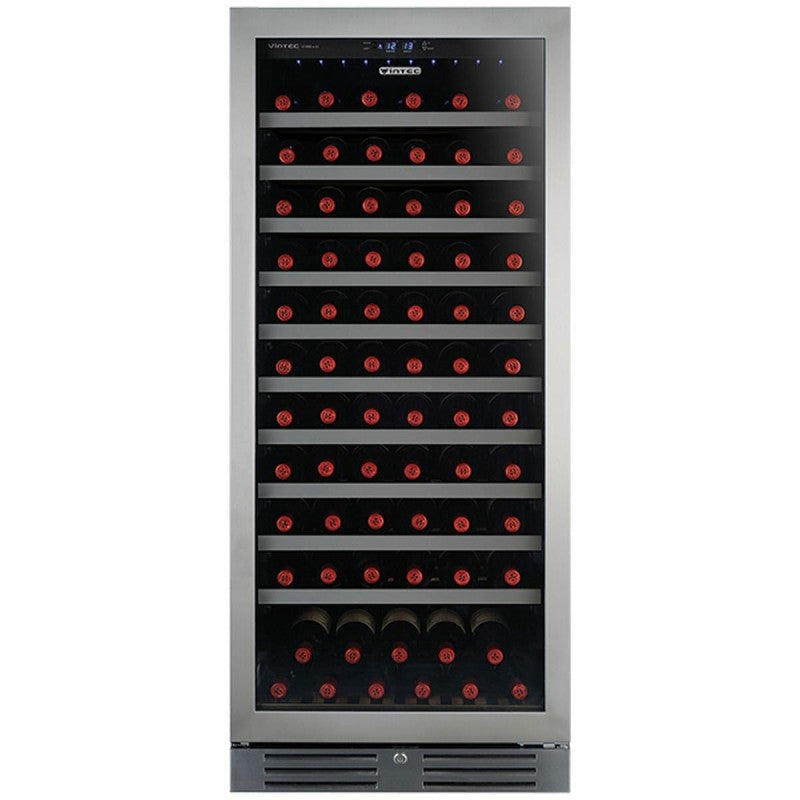 Vintec 130 Bottle Dual Zone Wine Cooler Refrigerator - Stainless Steel VWS130SSB for Home Bar, Restaurant, or Wine Cellar Storage