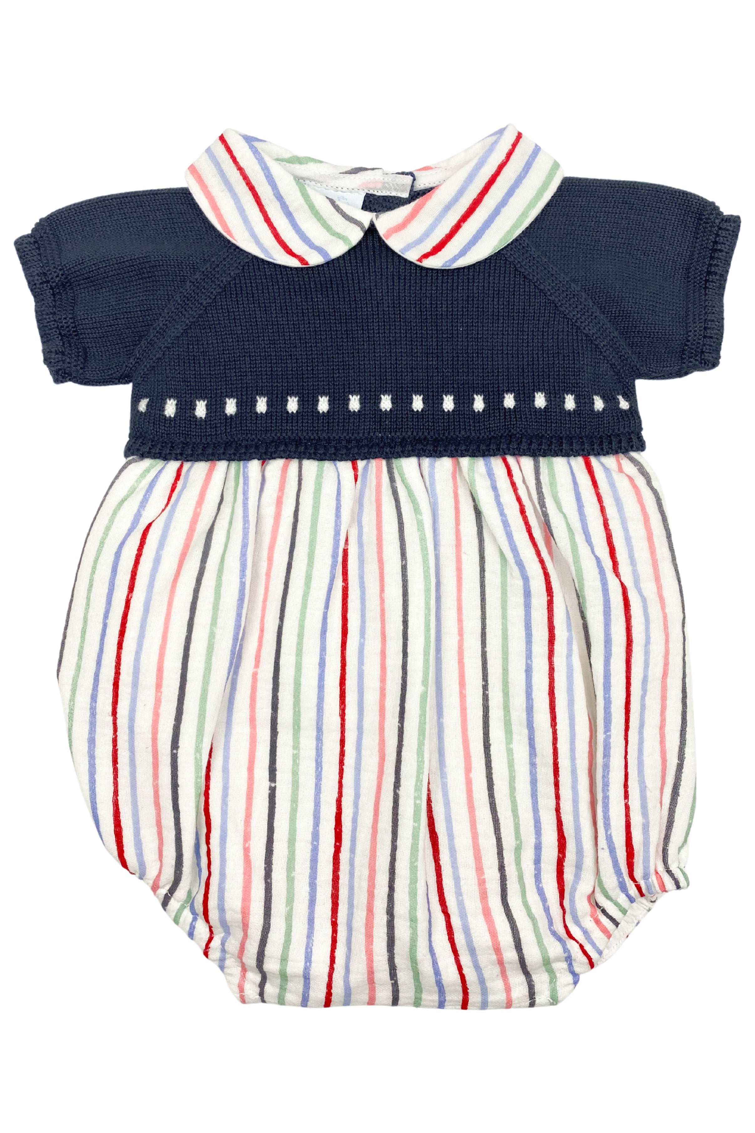 Levi's Navy Blue Striped Half Knit Romper for Women - Casual Summer Outfit, Beachwear, and Daytime Comfort