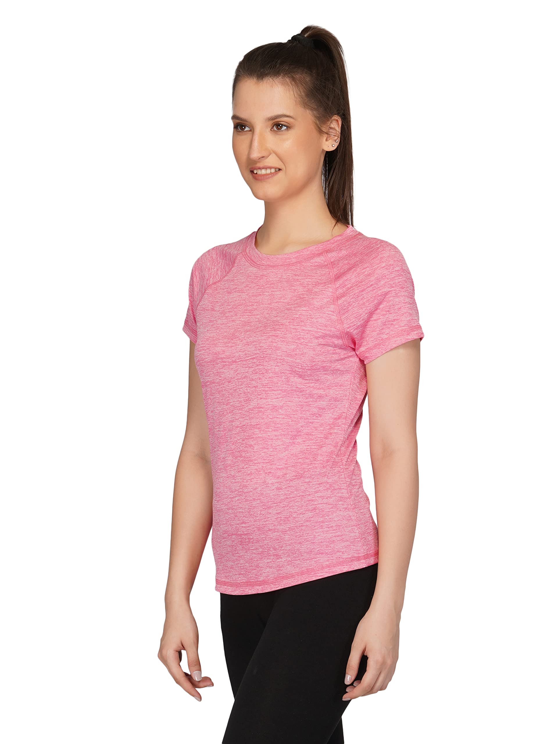 Women's Activewear Dri-Fit Sports T-Shirt - Breathable Workout Top for Running, Yoga & Gym (Pink, Size S) - Perfect for Fitness & Casual Wear