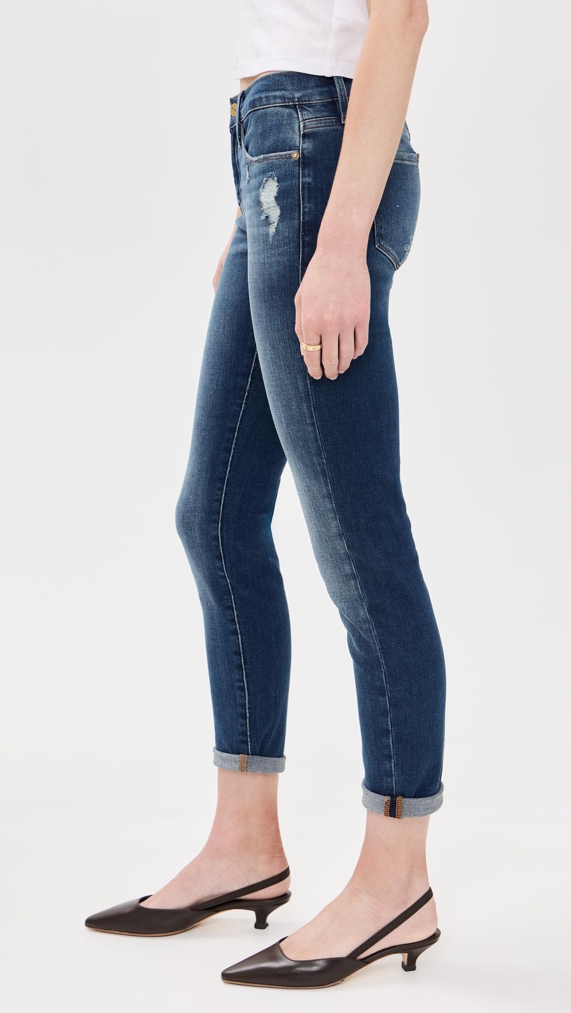 FRAME Women's Le Garcon Jeans - High Waist Slim Fit Stretch Denim Pants for Casual Wear & Everyday Outfits