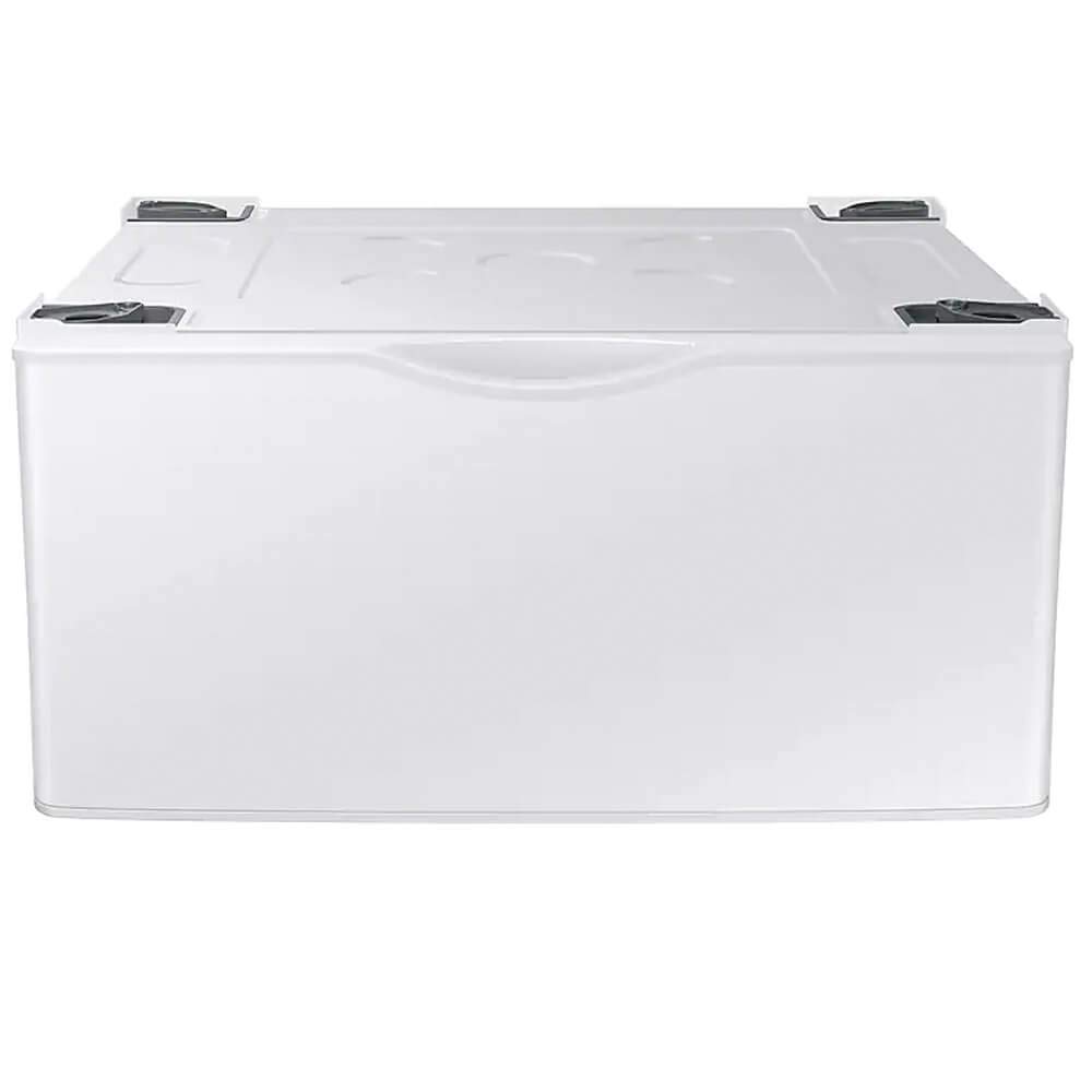 Samsung 27-Inch Washer Dryer Pedestal Stand with Pull-Out Laundry Storage Drawer | Stainless Steel | WE402NW/A3 | White | Perfect for Laundry Room Organization & Space Saving