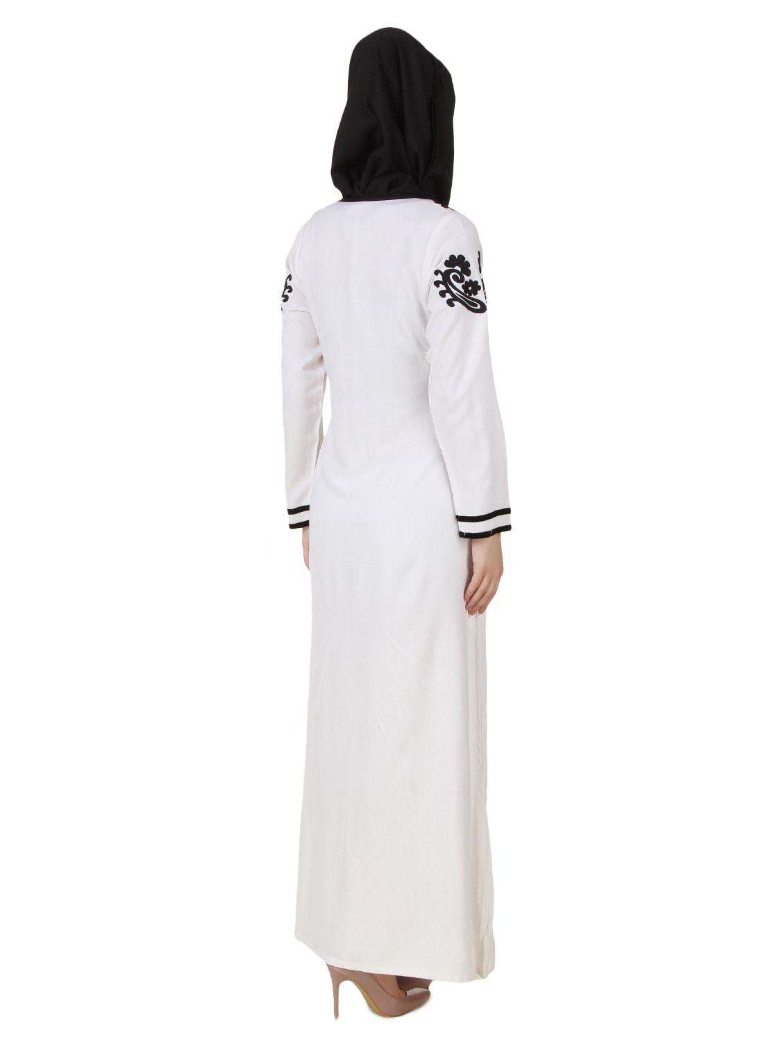 Elegant White Abaya Dress for Women - Modest Islamic Prayer Gown - Perfect for Mosque, Eid, and Special Occasions