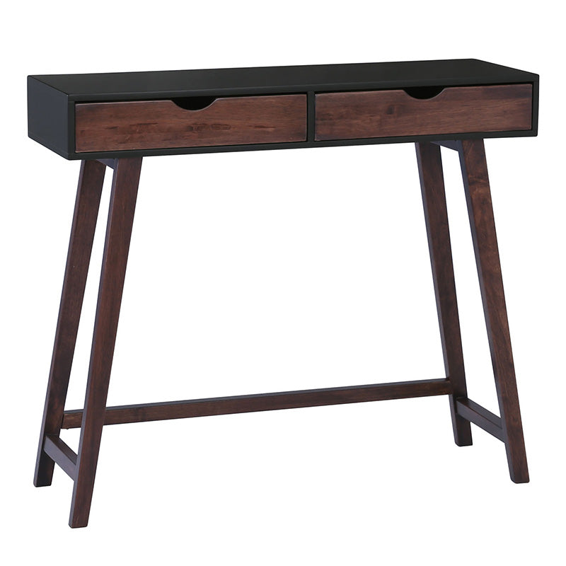 ARSENIO 35.4 Inch Walnut & Black Console Table - Entryway, Living Room, Hallway Furniture for Home Decor