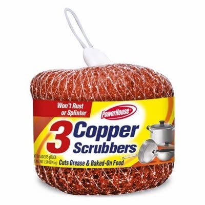 Premium Copper Scrubber Pads - 96 Pack Bulk for Kitchen Cleaning, Pots & Pans, Stainless Steel, Cookware - Heavy Duty Scouring Pads for Tough Grease & Burnt Food Removal