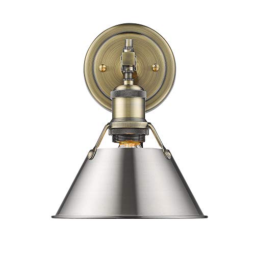 Aged Brass with Pewter Shade