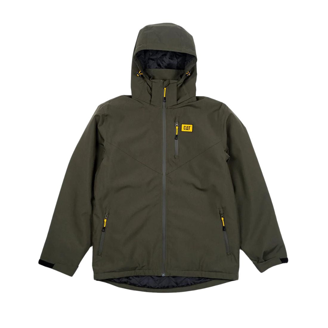 CAT Men's Lightweight Insulated Work Jacket - Waterproof Winter Jacket for Outdoor Construction & Hunting (Army Moss) | Cold Weather Workwear for Men
