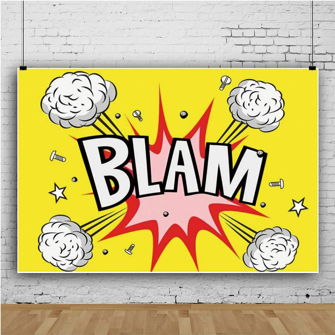 8x6ft Superhero City Skyline Comics Backdrop - Rocket City Background for Photography, DIY Kit, Photo Booth Decor, Cake Table Poster - Perfect for Birthday Parties, Comic Con Events & Studio Shoots