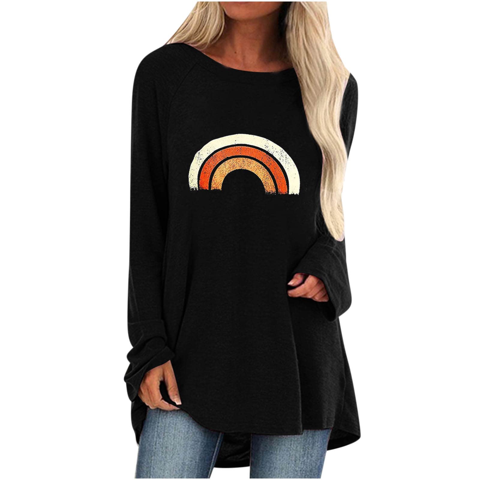 Women's Lightweight Crew Neck Loose Fit Tunic Top - Solid Color Long Blouse for Casual Wear, Spring Fashion & Everyday Comfort | Perfect for Office, Weekend Outings & Layering