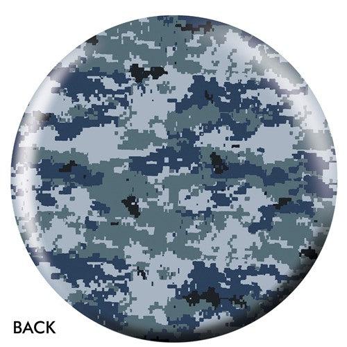 OnTheBallBowling Blue Grey Camouflage Bowling Ball for Professional & Recreational Bowlers - Perfect for League Play, Tournaments & Practice Sessions