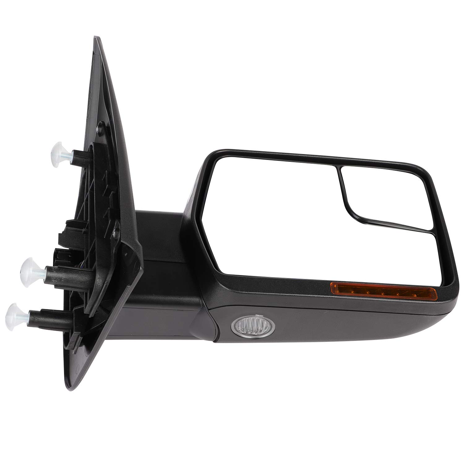 Ford F-150 Towing Mirrors (2004-2014) - Power Heated Side Mirrors with Turn Signal & Puddle Lights | Chrome Cap & Manual Folding | Left & Right Set | Enhanced Visibility for Safe Towing & Night Driving