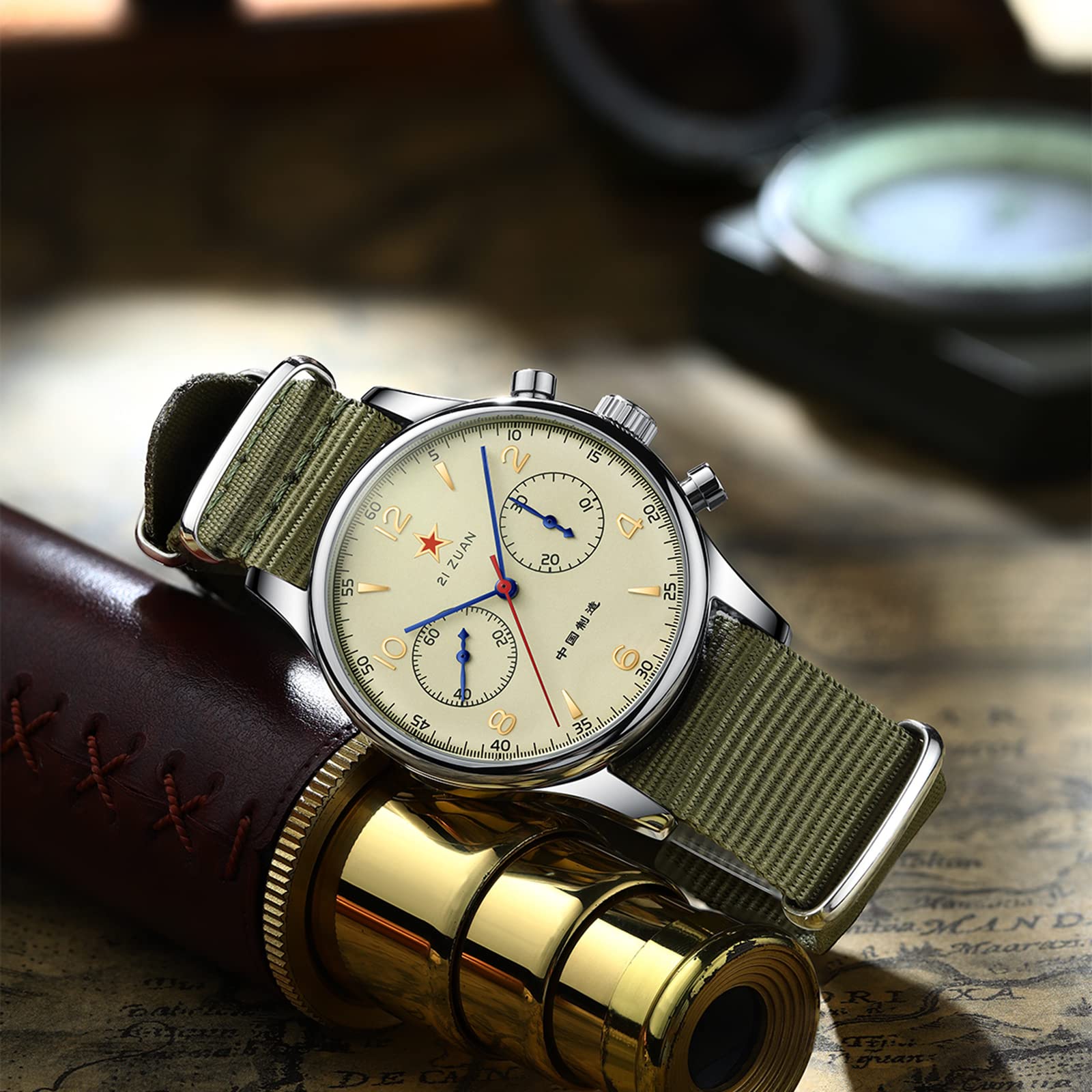 AESOP Chronograph Men Watch ST1901 - Military Pilot Style for Outdoor & Business