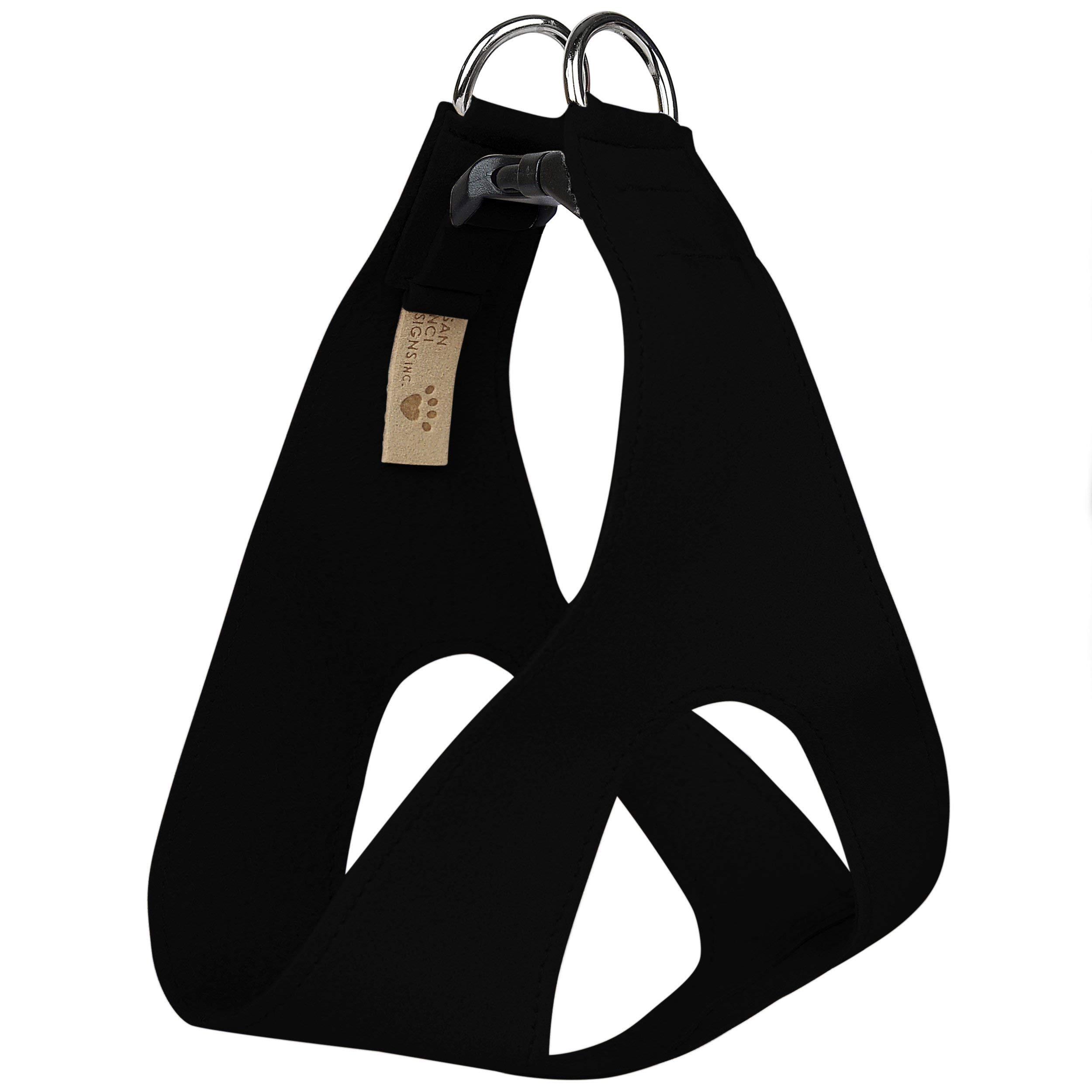 Premium Ultrasuede Dog Harness - Susan Lanci Designs Small Step-in Pet Vest for Small Dogs, Black - Perfect for Walking, Training & Outdoor Adventures