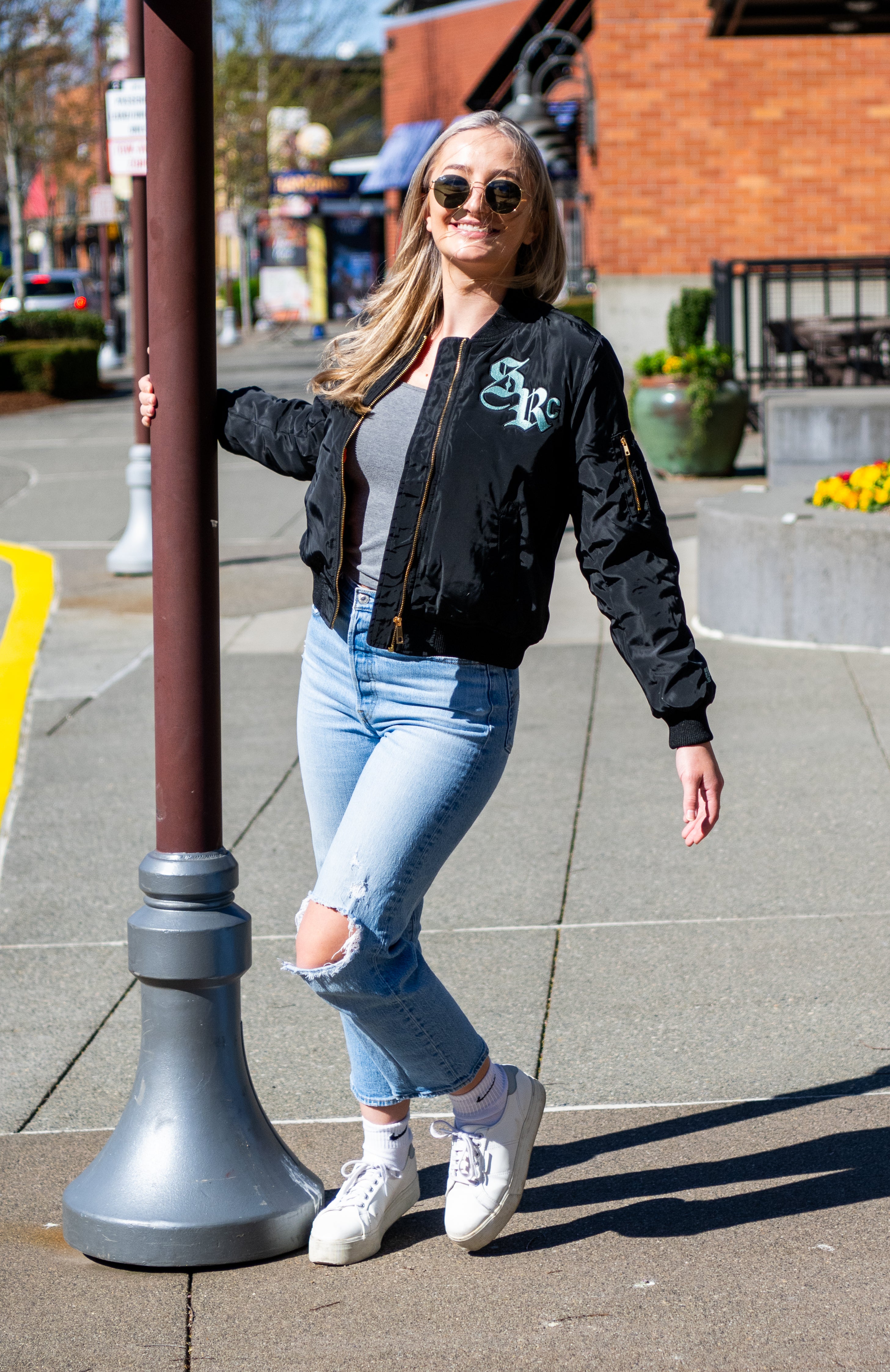 Women's Seawolves Rugby Club Bomber Jacket - Waterproof Windbreaker with Team Logo - Perfect for Rugby Games, Outdoor Sports & Casual Wear