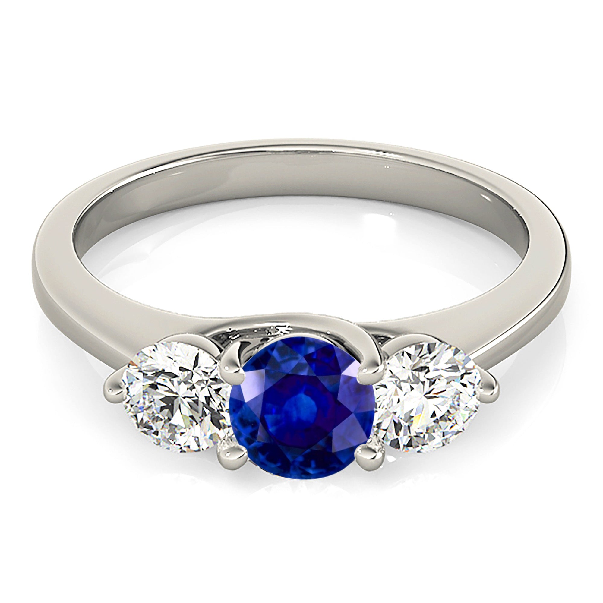 1.35 Carat Genuine Blue Sapphire Three Stone Engagement Ring - Perfect for Proposals, Anniversaries & Special Occasions