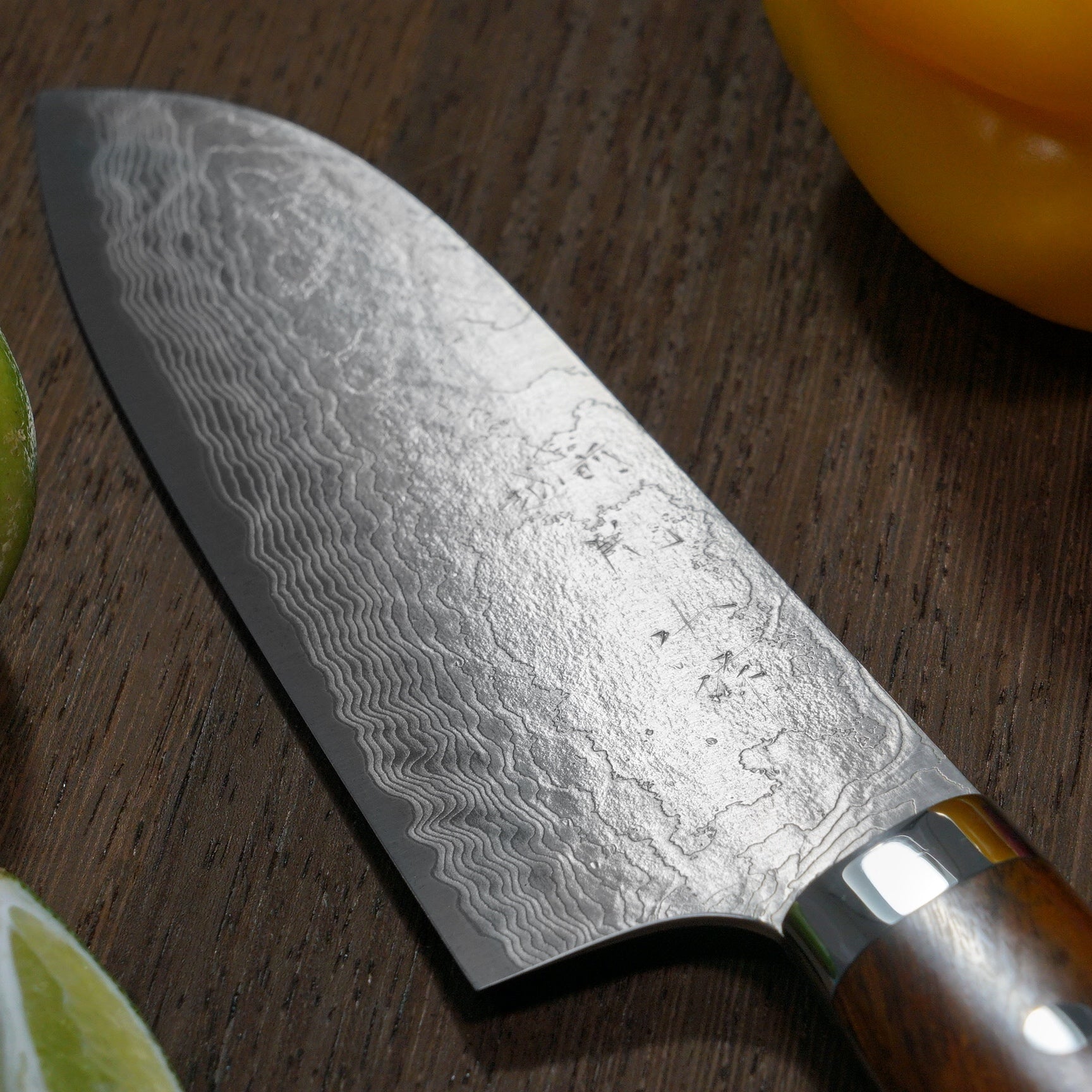 Premium Yuta Katayama Super Gold 2 Damascus Santoku Knife 185mm - Japanese High Carbon Steel Blade with Ironwood Handle - Perfect for Sushi, Vegetables & Meat Cutting - Professional Chef & Home Kitchen Essential