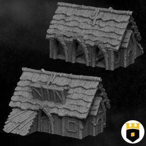 Viking Era Stable Diorama - Medieval Fantasy Tabletop Gaming Set for RPG & War Games - Perfect for D&D, Pathfinder, and Historical Battle Scenes