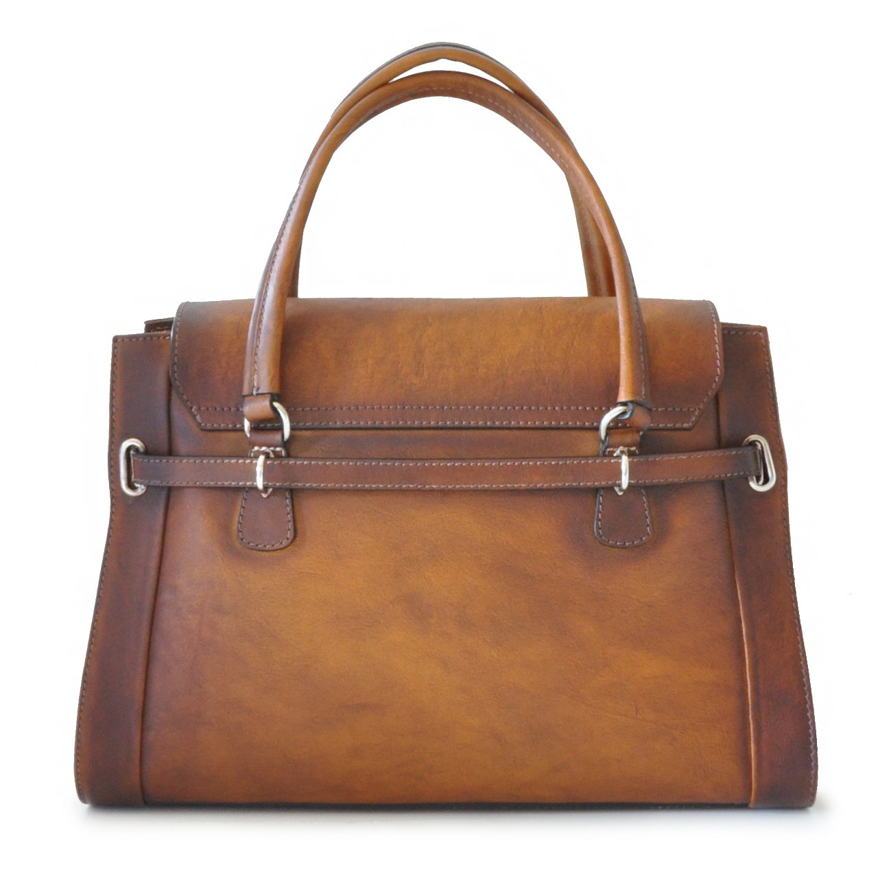 Premium Pratesi Genuine Cow Leather Women's Handbag - Stylish Baratti Design for Work, Travel & Everyday Use - Bruce Cherry Collection