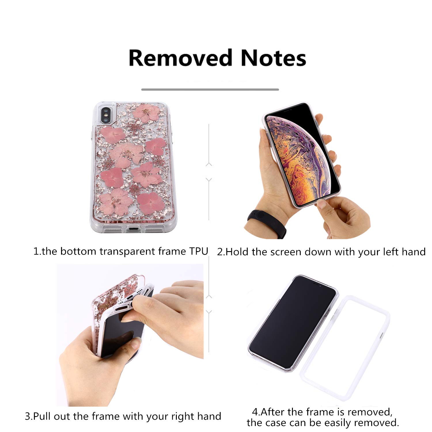 Luxury iPhone 12 Pro Max Case with Floral Glitter Design - 6.7