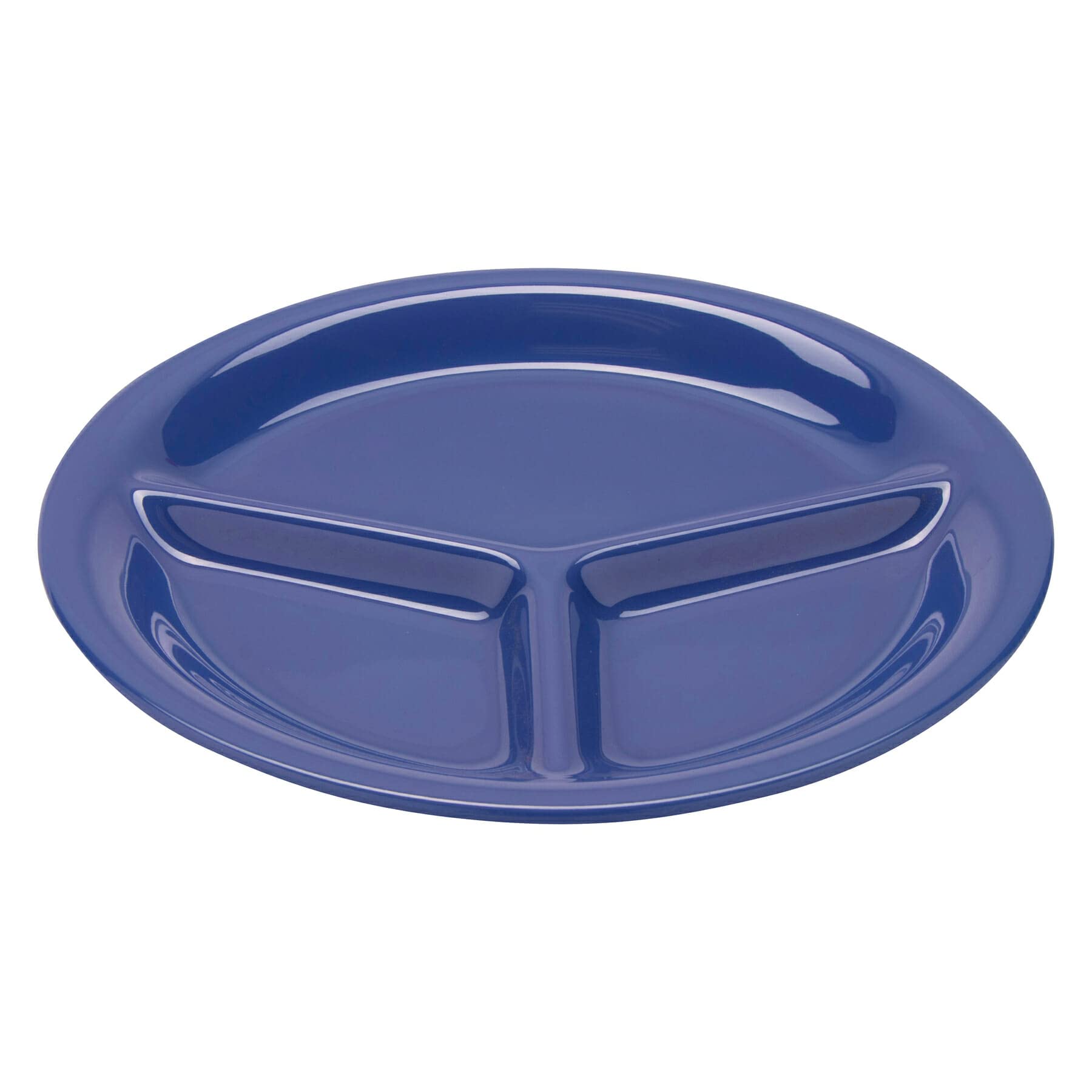 G.E.T. CP-10-PB Heavy-Duty 3-Section Plastic Plates 10.25 Inch, Peacock Blue - 12 Pack for Parties, Picnics, Catering & Outdoor Dining