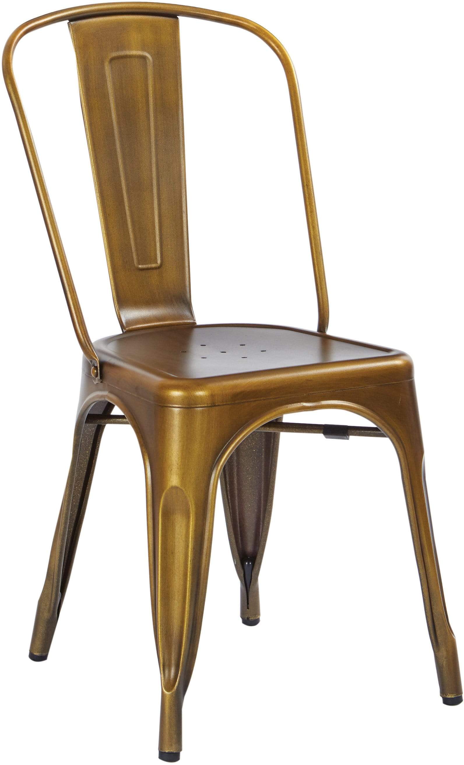 OSP Designs Bristow Armless Chair 4 Pack - Modern Stackable Dining Chairs for Kitchen, Restaurant, or Office - Brown Wood Finish [BRW29A4]