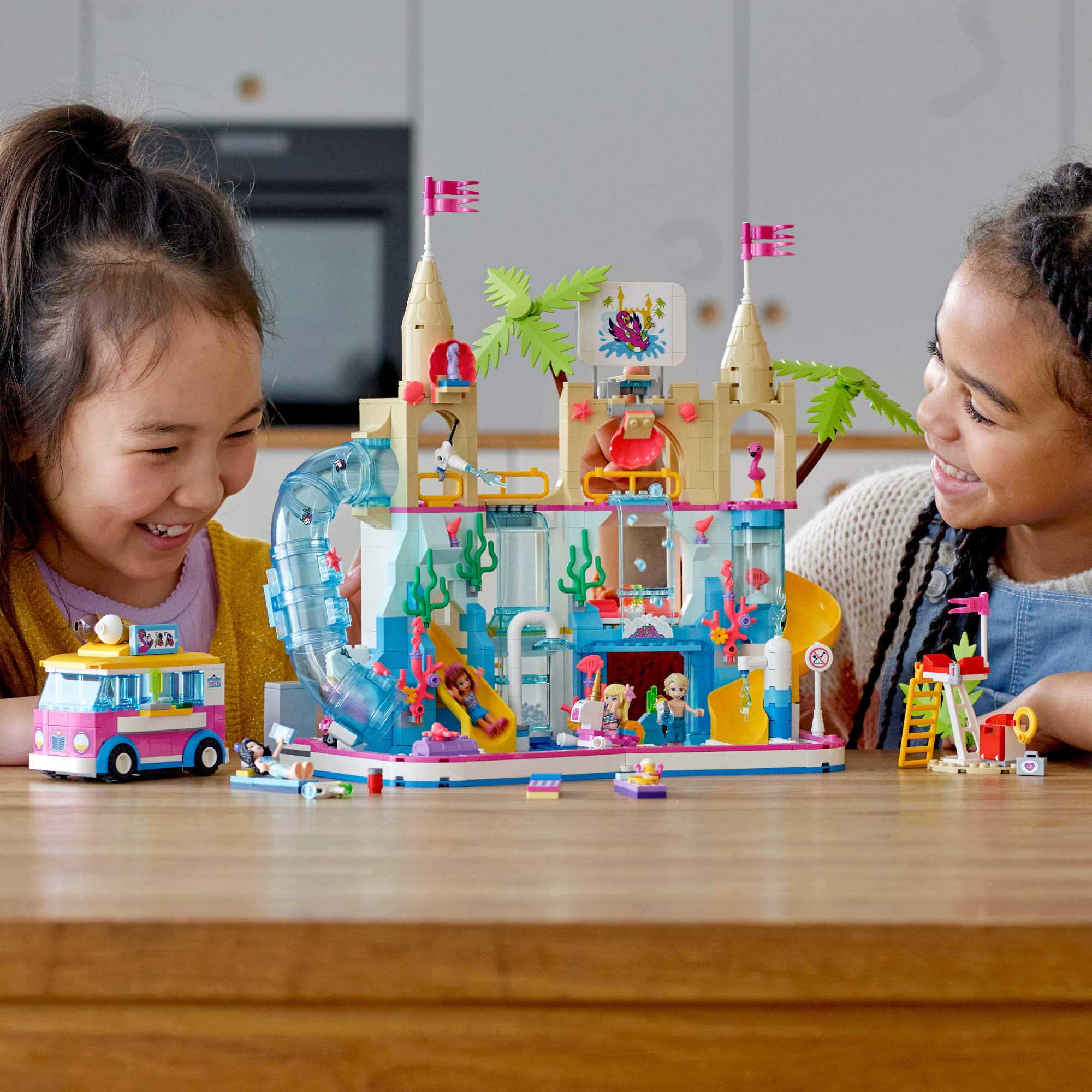 LEGO Friends Summer Fun Water Park 41430 Building Set with 4 Mini-Doll Figures (Stephanie, Emma, Olivia & Mason) - 1001 Pieces Creative Construction Toy for Kids | Perfect for Birthday Gifts, Pool Party Play & STEM Learning Activities