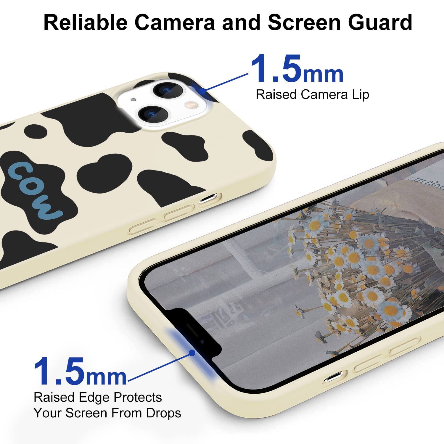 Stylish Black Cow Print Silicone Shockproof Phone Case for iPhone 12 & 12 Pro - Durable Protective Cover for Women & Men - Perfect for Daily Use, Work & Outdoor Activities