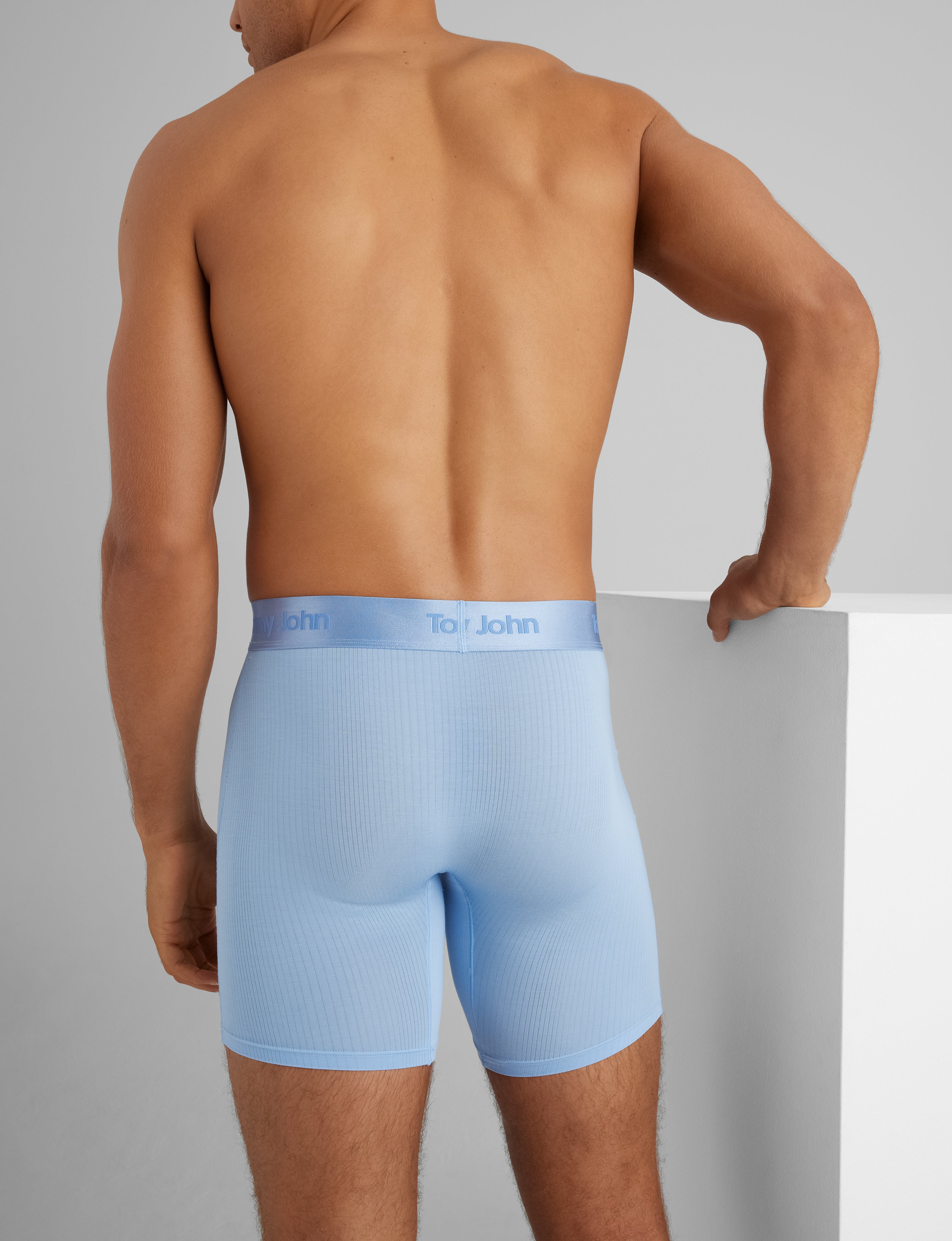 Premium Second Skin Luxe Rib Mid-Length Boxer Briefs - 6 Pack | Ultra-Soft Breathable Underwear for Men | Perfect for Everyday Wear, Workouts & Lounging