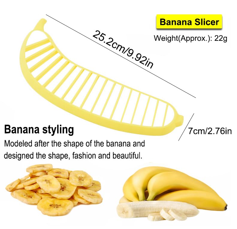AKOAK Plastic Banana Slicer - 1 Pack Multi-Functional Fruit Cutter for Banana Slices, Perfect for Fruit Salads, Dessert Decorating & Food Prep | Great for Smoothie Bowls, Kids Snacks & Healthy Eating