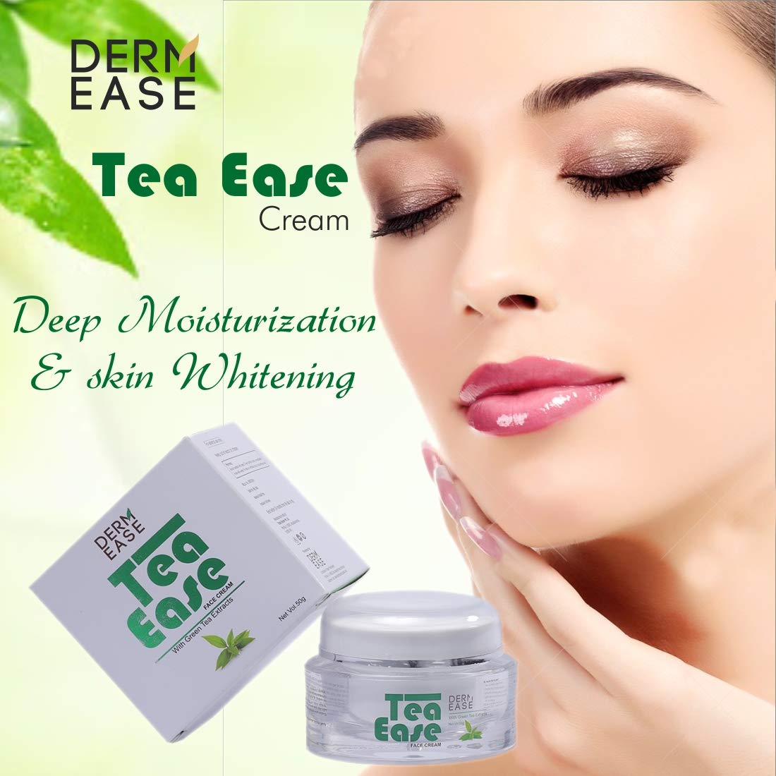 Derm Ease Tea Ease Face Cream SPF 30/PA++ with Green Tea & Lemon Extract - Oil Control & Acne Treatment for Oily Skin - Pack of 2 (50g Each) - Daily Sun Protection & Skincare Routine