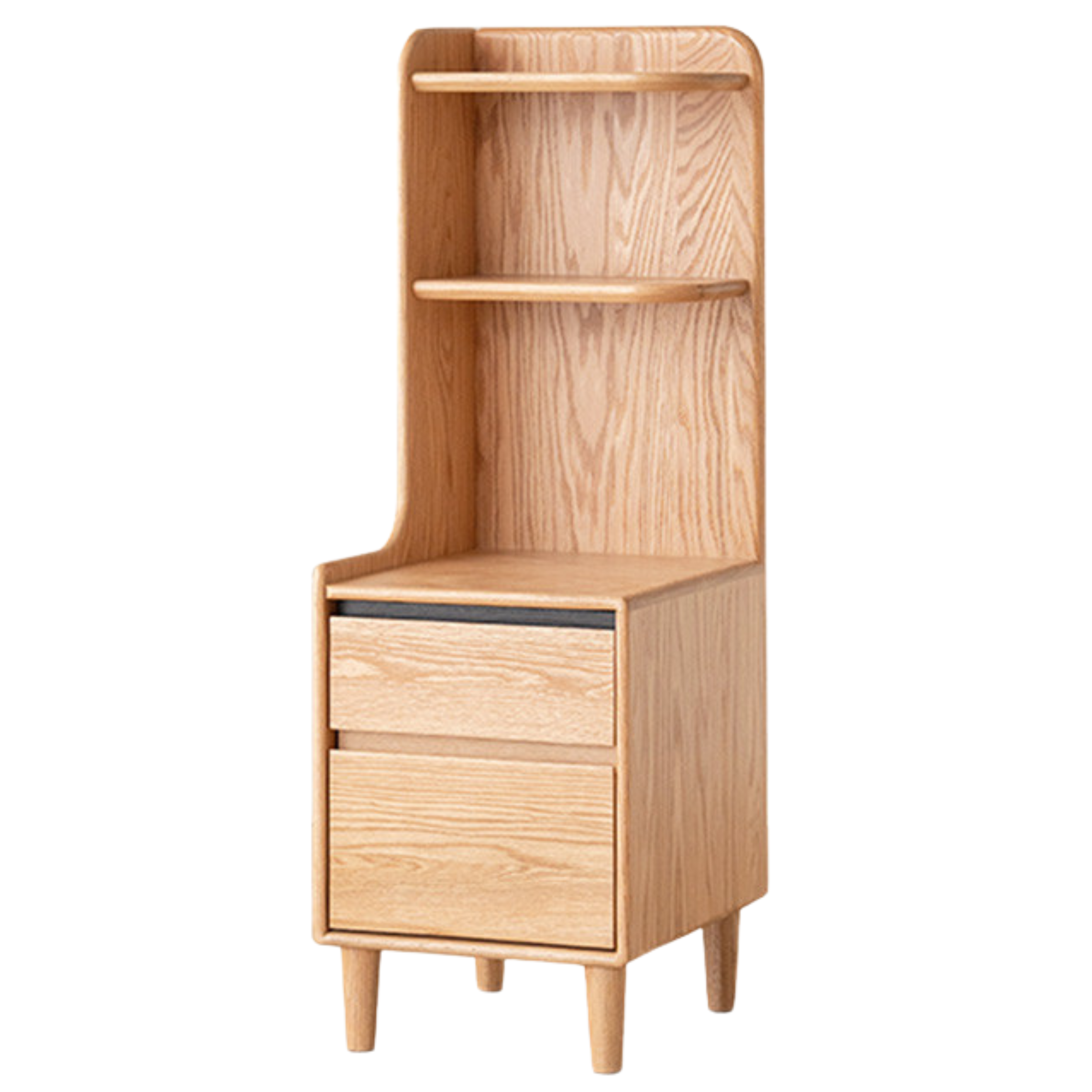 Modern Oak Solid Wood Nightstand - Bedside Table with Drawer for Bedroom Furniture - Perfect for Home Decor, Storage & Organization
